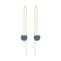 Swarovski Ginger Pierced Earrings, Blue Teal Gold-plated