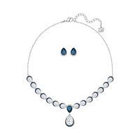 Swarovski Feel Set Teal Rhodium-plated