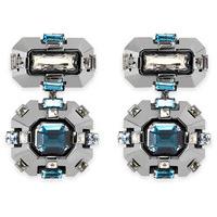 swarovski cristaux deco drop clip earrings ruthenium plating white rho ...