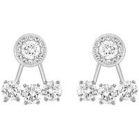 swarovski attract light round pierced earring jackets white rhodium pl ...