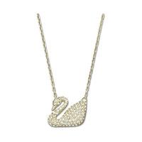 swarovski swan necklace white gold plated