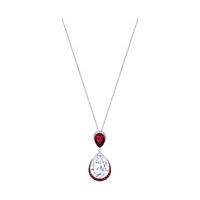 swarovski feel pendant red rhodium plated