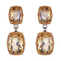 Swarovski Atelier Swarovski by Rosie Assoulin, Jewel-y McHue-y Drop Pierced Earrings Brown Rhodium-plated