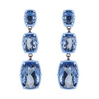 Swarovski Atelier Swarovski by Rosie Assoulin, Jewel-y McHue-y Chandelier Pierced Earrings Teal Rhodium-plated