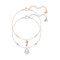 swarovski crystal wishes key bracelet set pink pink