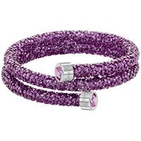Swarovski Crystaldust Heart Double Bangle, Purple Purple Stainless steel