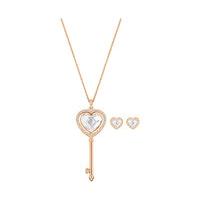 swarovski engaged heart set white rose gold plated