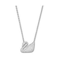 swarovski swan necklace white rhodium plated