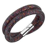 swarovski stardust dark multi double bracelet dark multi rhodium plate ...