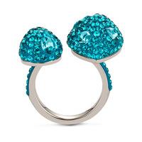 Swarovski Moselle Open Ring, palladium plating Teal Rhodium-plated