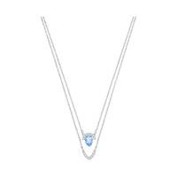 Swarovski Gallery Pear Layered Necklace, Blue Blue Rhodium-plated