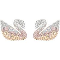 Swarovski Iconic Swan Pierced Earrings Light Multi Rhodium-plated
