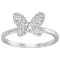 Swarovski Field Butterfly Ring, White White Rhodium-plated