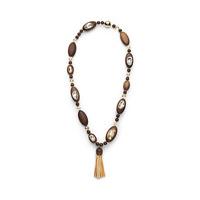 Swarovski Wood Crystallized Necklace, palladium plating Brown Gold-plated