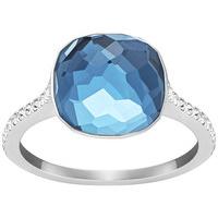 swarovski dot ring teal rhodium plated