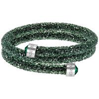 Swarovski Crystaldust Bangle Double, Green Green Stainless steel