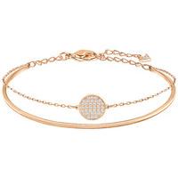 Swarovski Ginger Bangle, White White Rose gold-plated