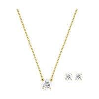 swarovski attract round set white gold plated