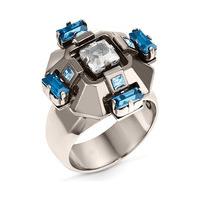 swarovski cristaux deco ring ruthenium plating white rhodium plated