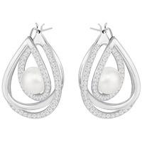 Swarovski Free Pierced Earrings, White White Rhodium-plated