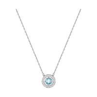 swarovski forever birthstone necklace march aqua aqua rhodium plated