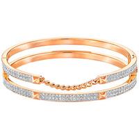 Swarovski Fiction Bangle White Rose gold-plated