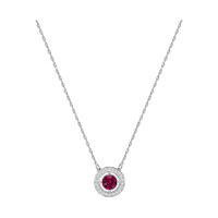 swarovski forever birthstone necklace july red rhodium plated