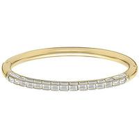 swarovski domino bangle white gold plated