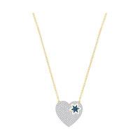 Swarovski Great Star Necklace, Blue White Gold-plated