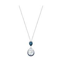 swarovski feel pendant teal rhodium plated