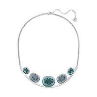 Swarovski Gaia Necklace, Green Dark Multi Rhodium-plated