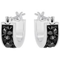 Swarovski Crystaldust Hoop Pierced Earrings, Small, Black Dark Multi Stainless steel