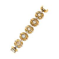 Swarovski Cristaux Deco Bracelet, ruthenium plating Brown Gold-plated