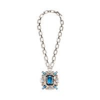 swarovski cristaux deco large pendant ruthenium plating white rhodium  ...