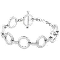 swarovski circle bracelet white rhodium plated