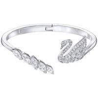 swarovski swan lake bangle white rhodium plated