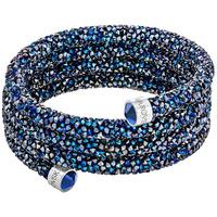 Swarovski Crystaldust Wide Bangle, Blue Blue Stainless steel