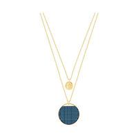 Swarovski Ginger Layered Pendant, Blue Teal Gold-plated