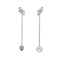 Swarovski Nile Long Pierced Earrings, palladium plating Pink Rhodium-plated