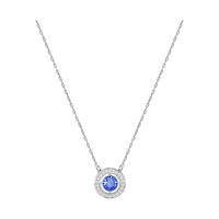 Swarovski Forever Birthstone Necklace, September Blue Rhodium-plated