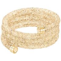 Swarovski Crystaldust Wide Bangle, Gold Tone Brown Gold-plated