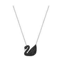 Swarovski Iconic Swan Pendant, Black Teal Rhodium-plated