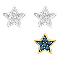 Swarovski Crystal Wishes Star Pierced Earring Set, Blue White