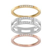 Swarovski Cubist Ring Set White