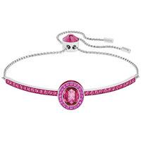 Swarovski Gently Oval Bangle, Pink Pink Rhodium-plated