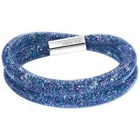 Swarovski Stardust Blue Double Bracelet Rhodium-plated