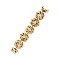 Swarovski Cristaux Deco Bracelet, ruthenium plating Brown Gold-plated