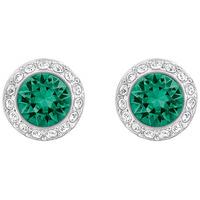 swarovski angelic pierced earrings green rhodium plated