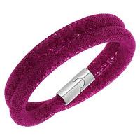 swarovski stardust fuchsia double bracelet pink rhodium plated