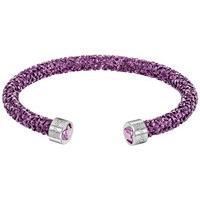 swarovski crystaldust heart cuff purple purple stainless steel